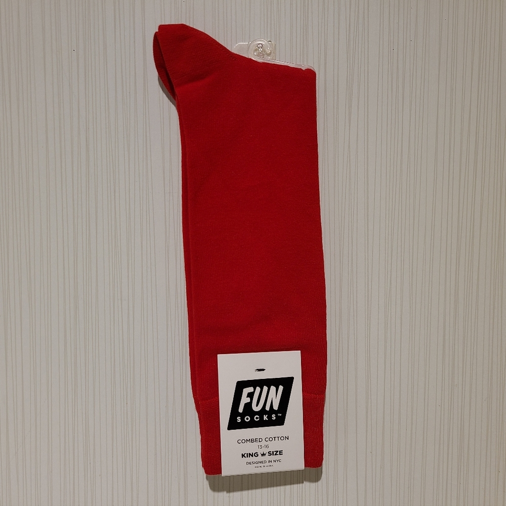 Fun Socks Red Big & Tall King Size Socks New